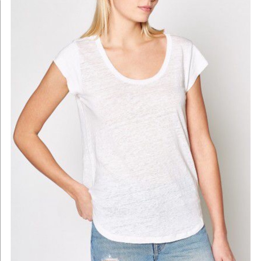 Joie Neyo Cap sleeve Linen T *Light Blue/Silver